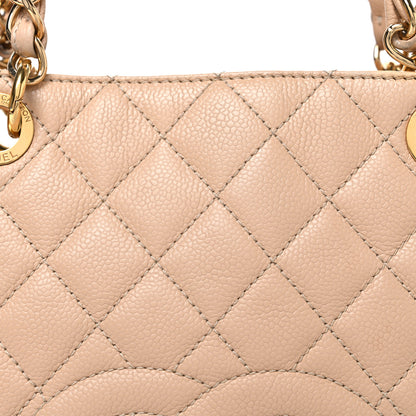Chanel Caviar Quilted Petit Shopping Tote PST Beige Clair 8 of 10