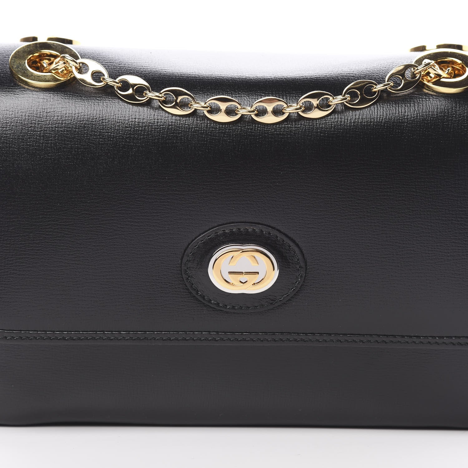 Gucci Azalea Calfskin Small Marina Chain Shoulder Bag Black 9 of 11