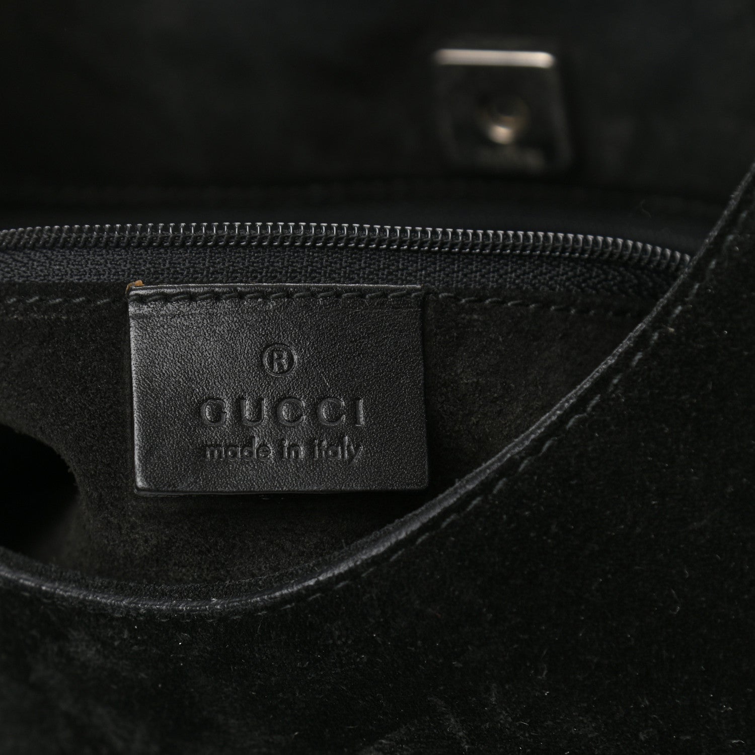 Gucci Suede Logo Hobo Bag Black 5 of 13
