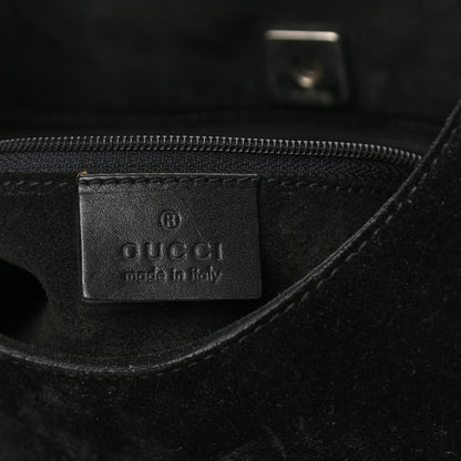 Gucci Suede Logo Hobo Bag Black 5 of 13