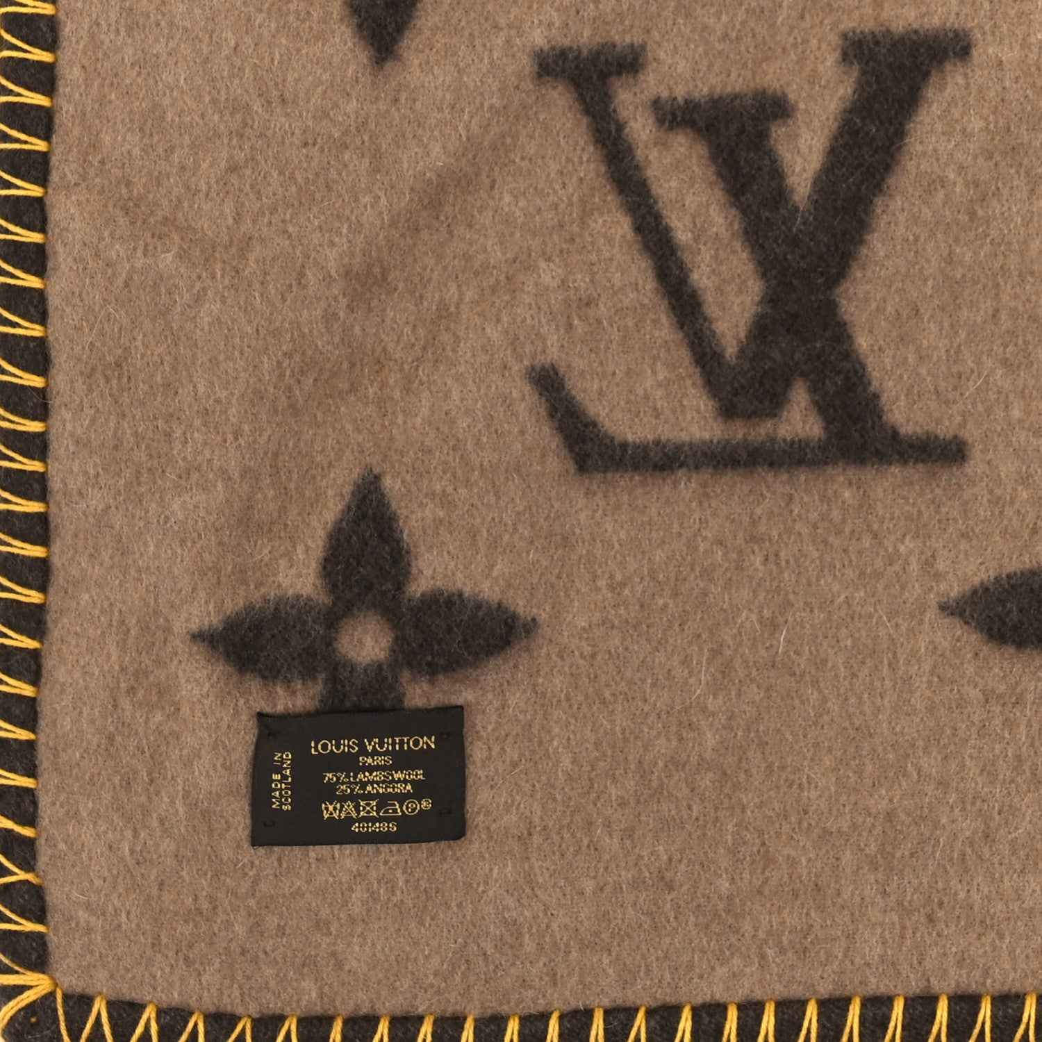 Louis Vuitton Lambswool Angora Monogram Blanket Marron 3 of 3