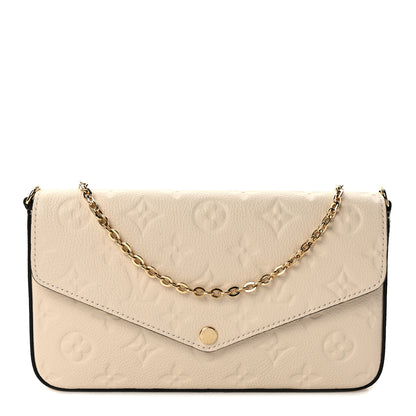 Louis Vuitton Empreinte Pochette Felicie Chain Wallet Cream 1 of 9