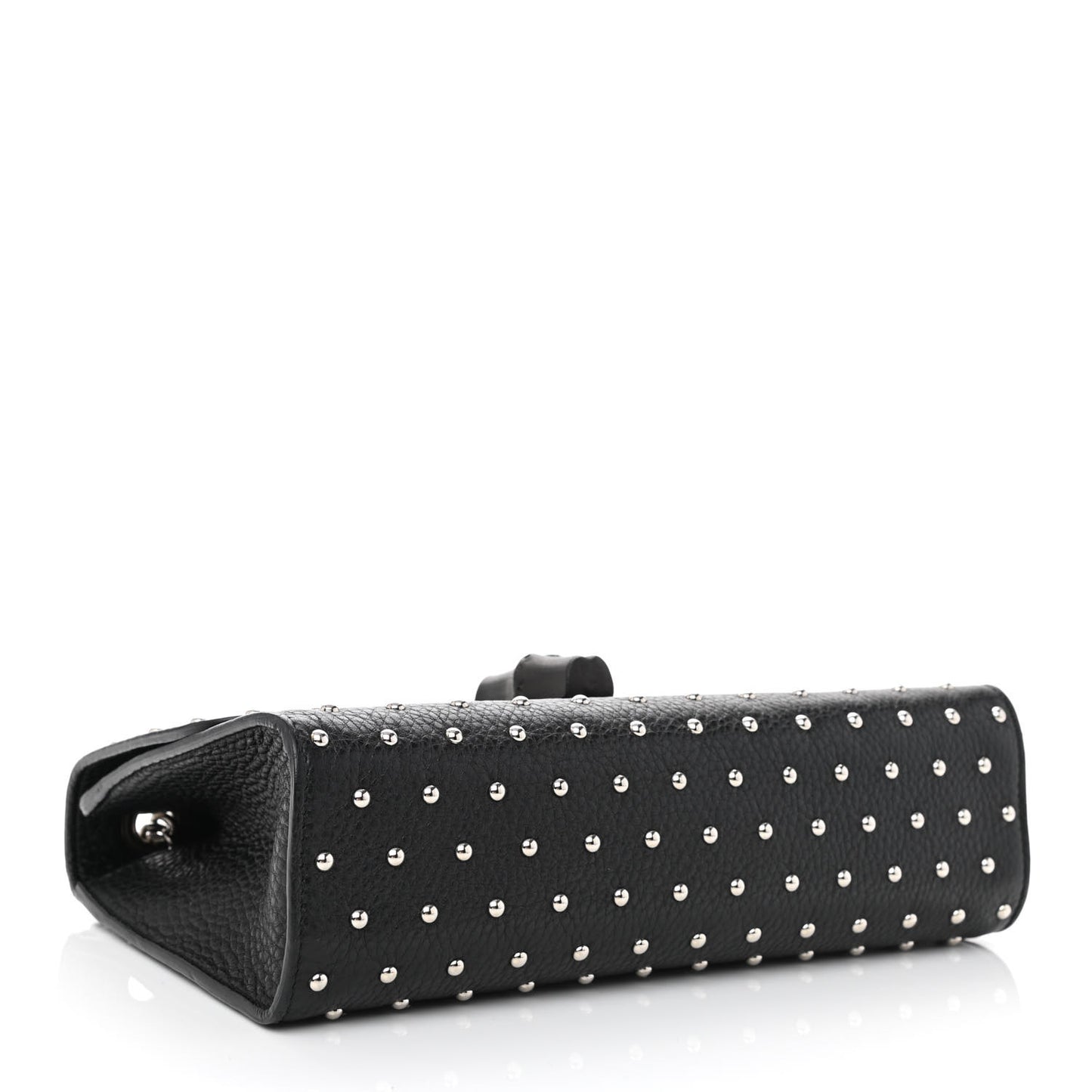 Calfskin Studded Medium Miss Bamboo Shoulder Bag Black