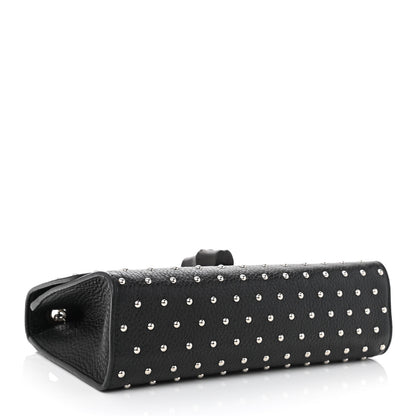 Gucci Calfskin Studded Medium Miss Bamboo Shoulder Bag Black 4 of 11