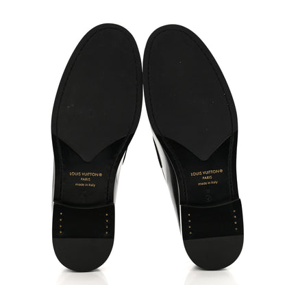 Louis Vuitton Calfskin Monogram Eclipse Mens Major Loafers 8 Black 6 of 9