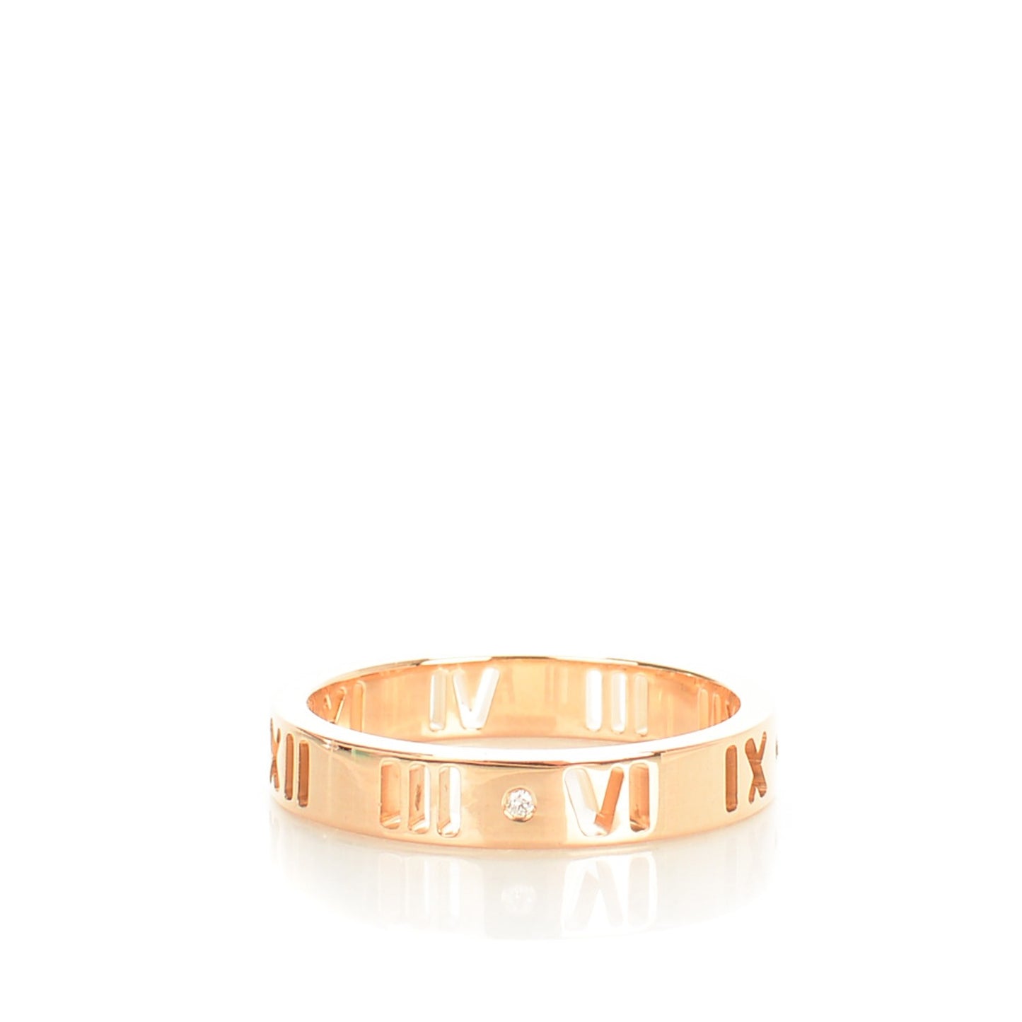 18K Rose Gold Diamond Atlas Pierced Ring 5.5