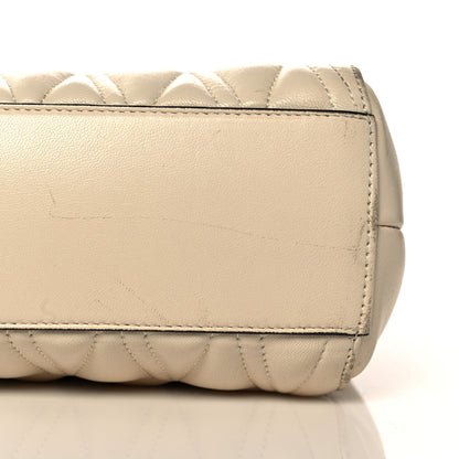 Versace Nappa Barocco Quilted Virtus Chain Shoulder Bag Ecru 17 of 19