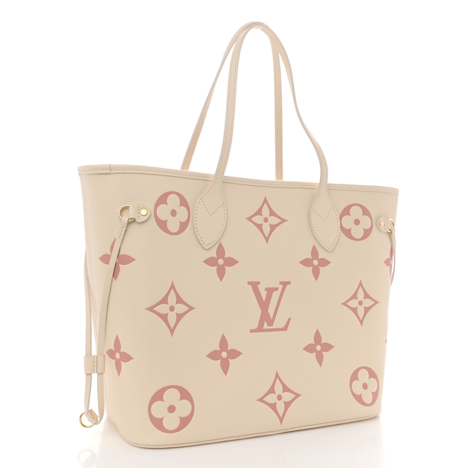 Louis Vuitton Empreinte Monogram Giant Neverfull MM Creme Rose Trianon 4 of 11