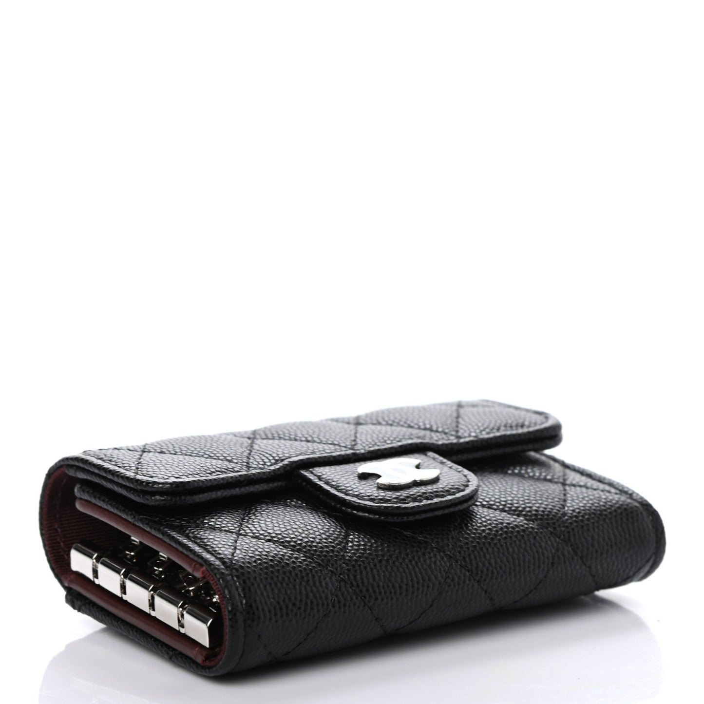 Caviar Quilted Classic 4 Key Holder Wallet Black
