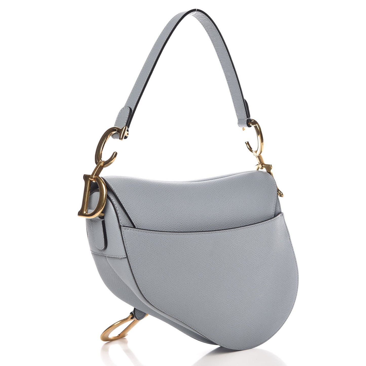 Grained Calfskin Saddle Bag Sky Blue
