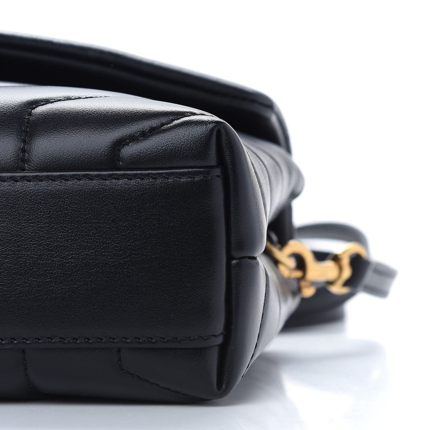 Calfskin Y Quilted Monogram Toy Loulou Crossbody Bag Black