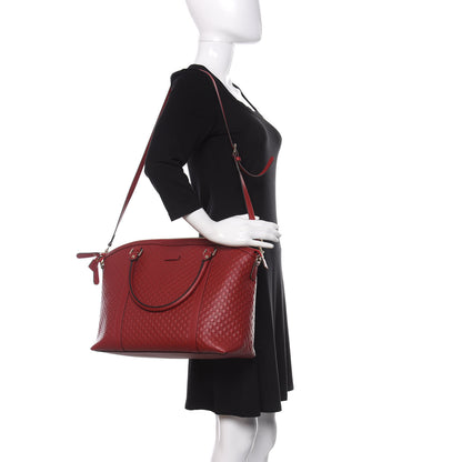 Gucci Soft Microguccissima Large Dome Satchel Red 2 of 14