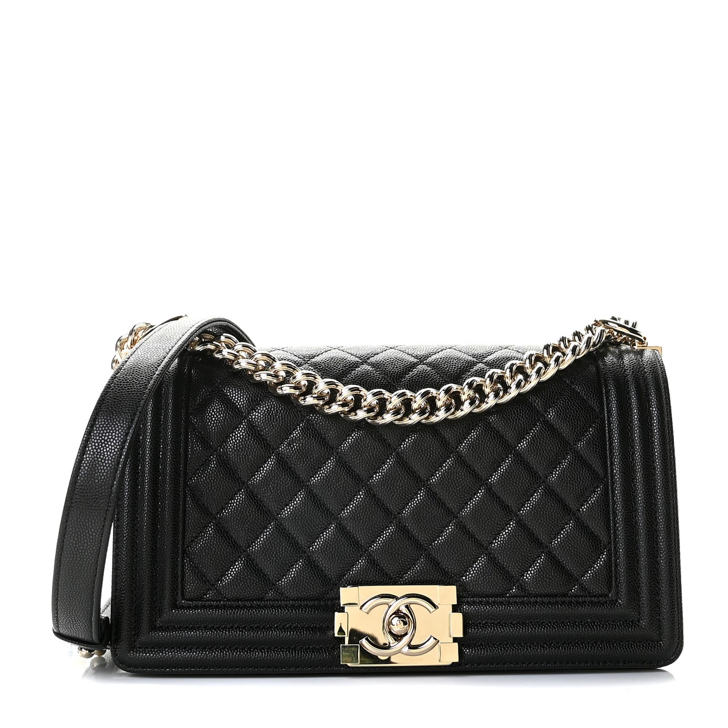 Caviar Quilted Medium Boy Flap Black