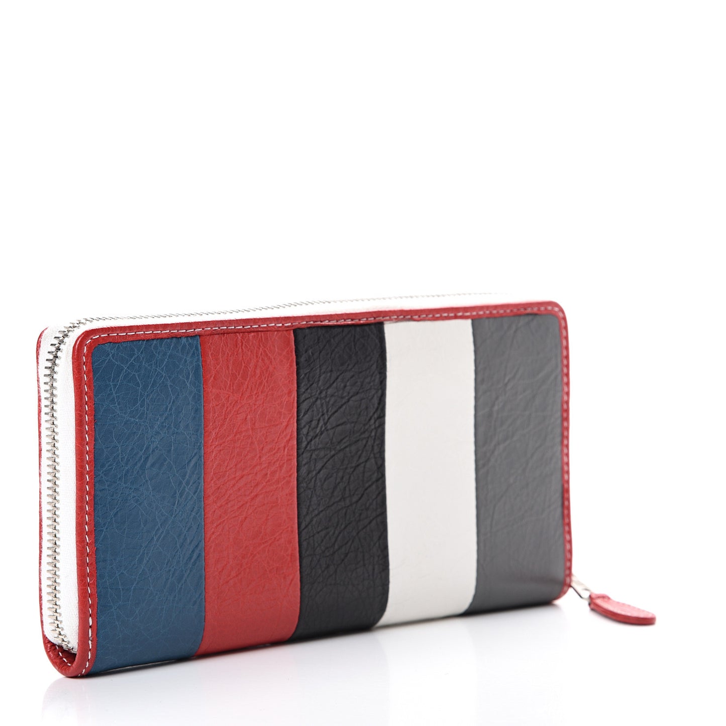 Agneau Arena Multicolore Bazar Continental Zip Around Wallet Grey White Black Red Blue