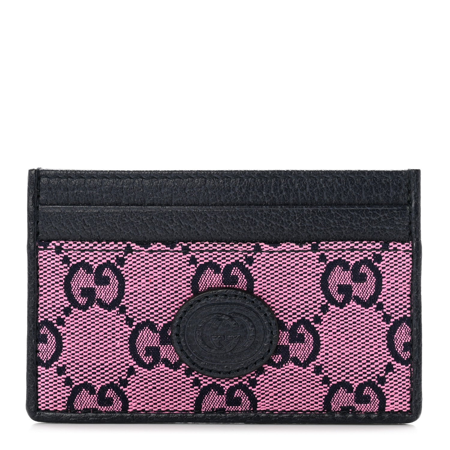 Gucci Monogram Multicolor Retro Interlocking G Card Holder Pink Blue 1 of 7
