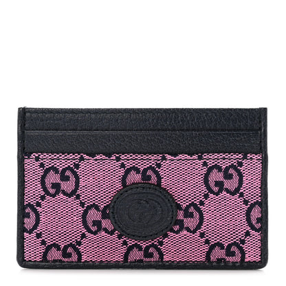 Gucci Monogram Multicolor Retro Interlocking G Card Holder Pink Blue 1 of 7