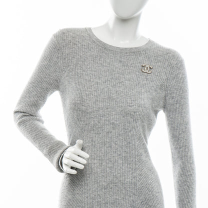 Chanel Metal Quilted CC Brooch Silver Gold 2 of 4