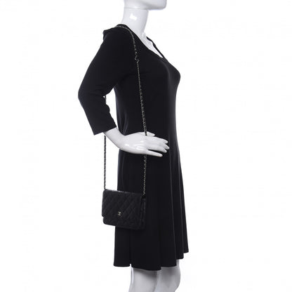 Chanel Lambskin Quilted Wallet On Chain WOC Black 2 of 11