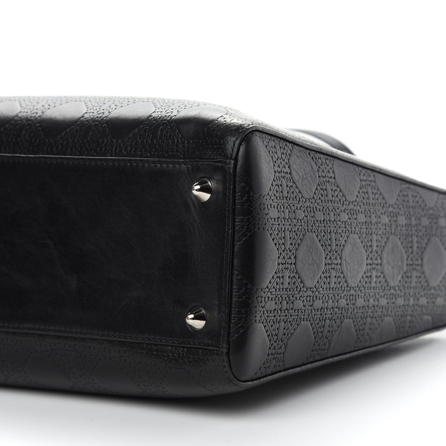Lambskin Embossed Cannage Large Lady Dior Black