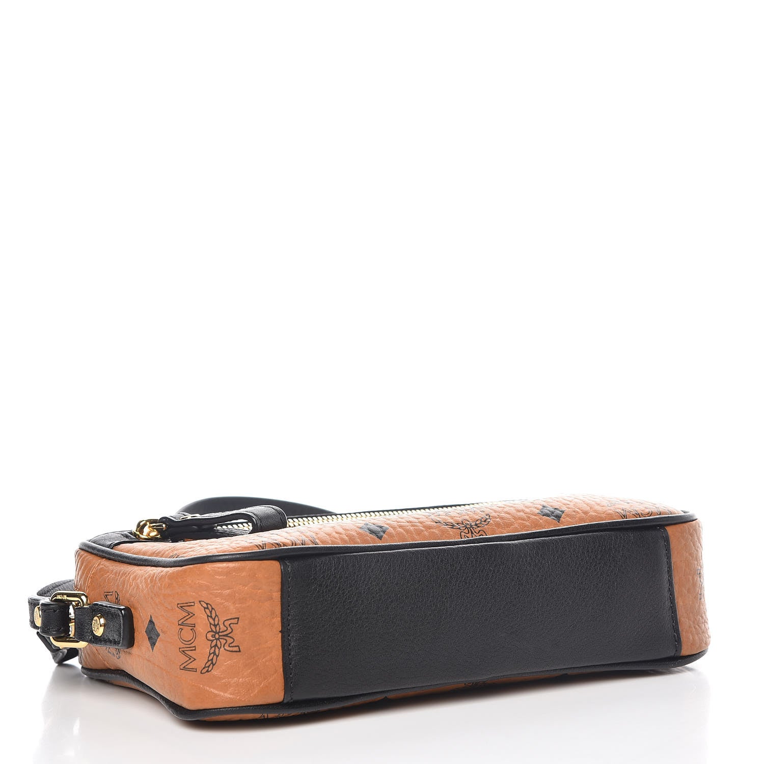 MCM Visetos Small Crossbody Bag Cognac Black 4 of 11