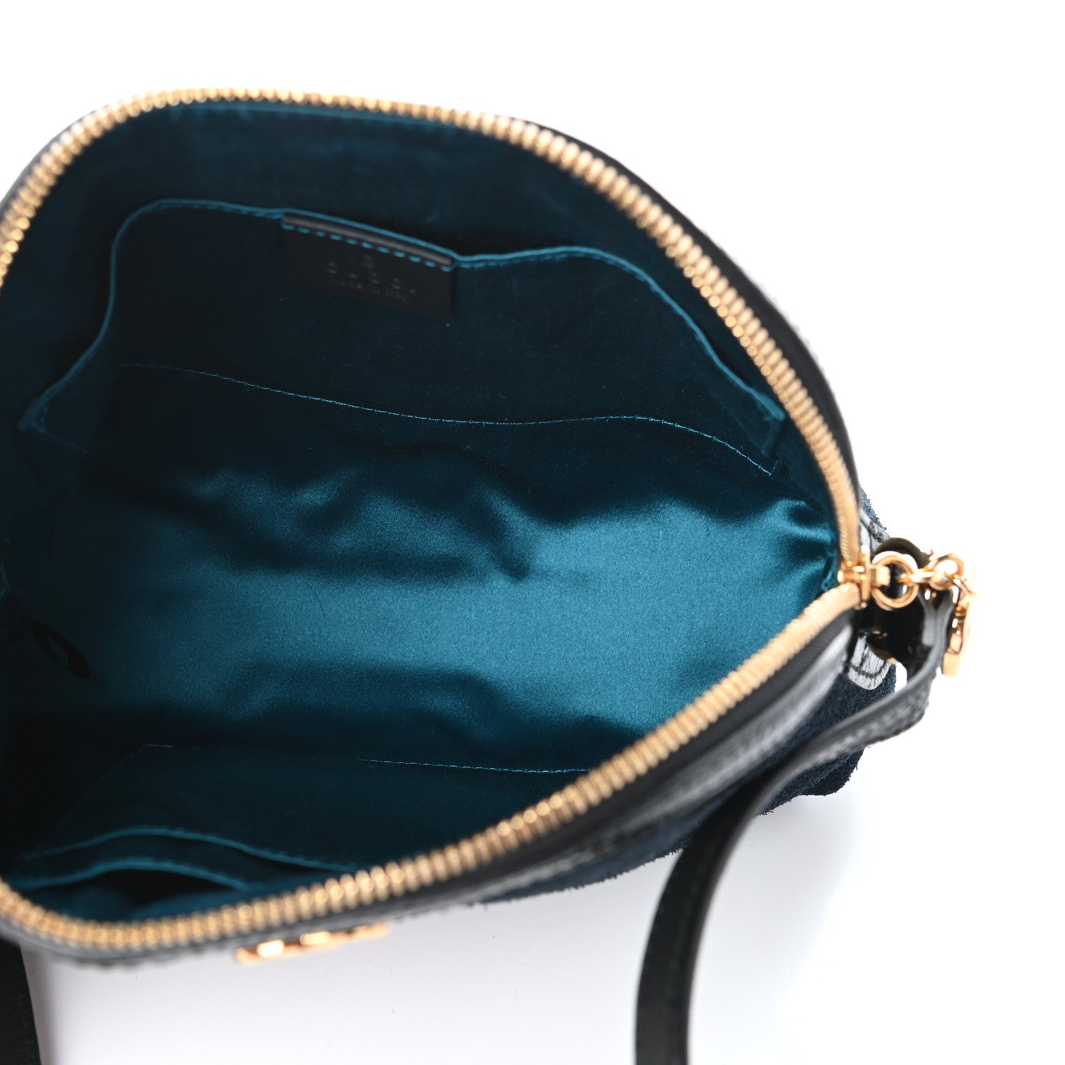 Gucci Suede Patent Web Small Ophidia Dome Shoulder Bag Blue Black 5 of 9