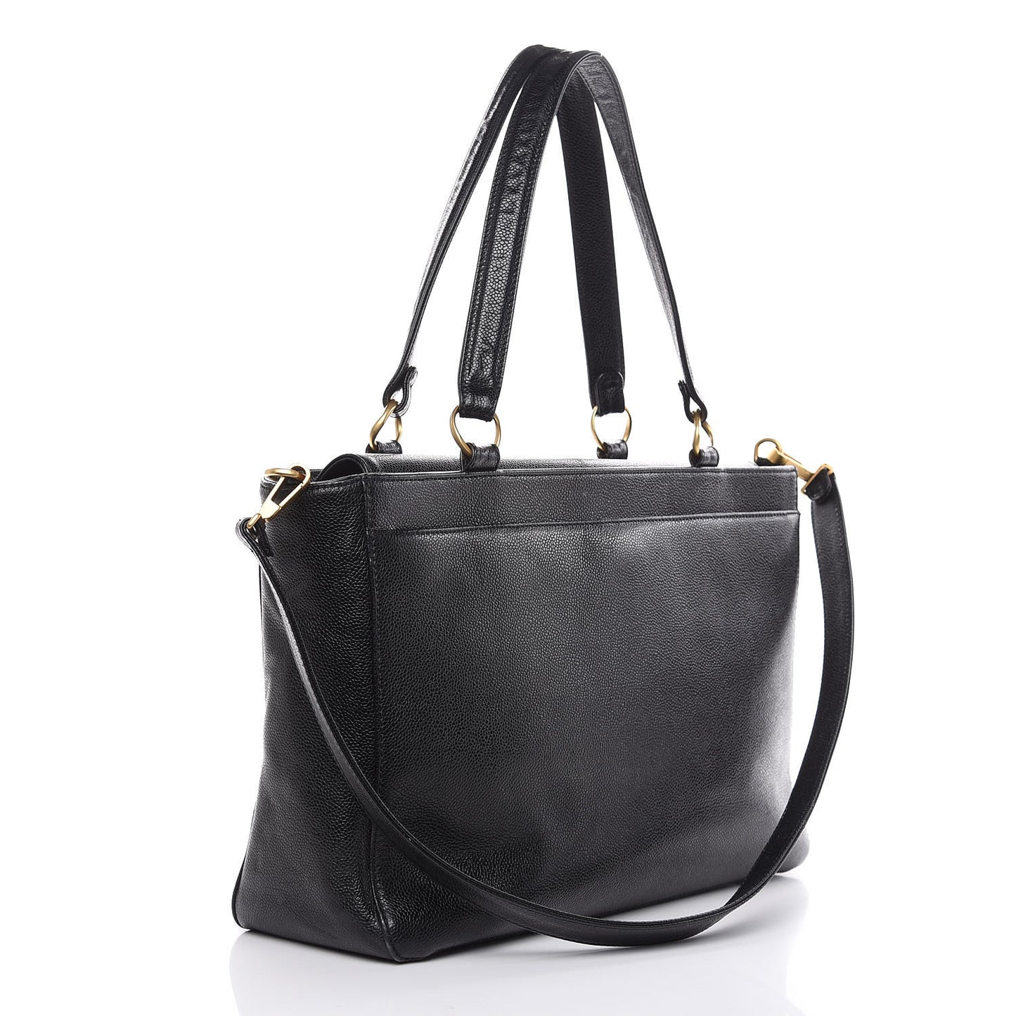Caviar Large CC Shoulder Bag Black