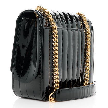 Saint Laurent Patent Matelasse Monogram Large Vicky Chain Bag Black 3 of 11