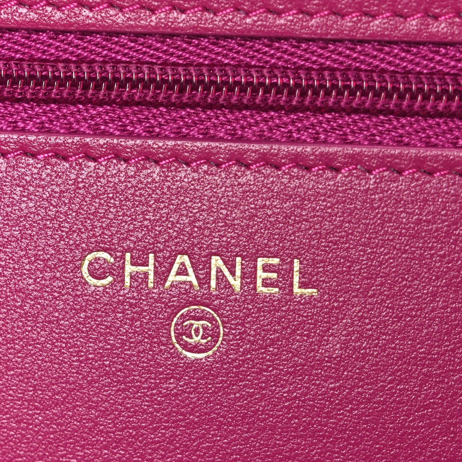 Chanel Tweed Quilted Wallet On Chain WOC Fuchsia Purple 6 of 11