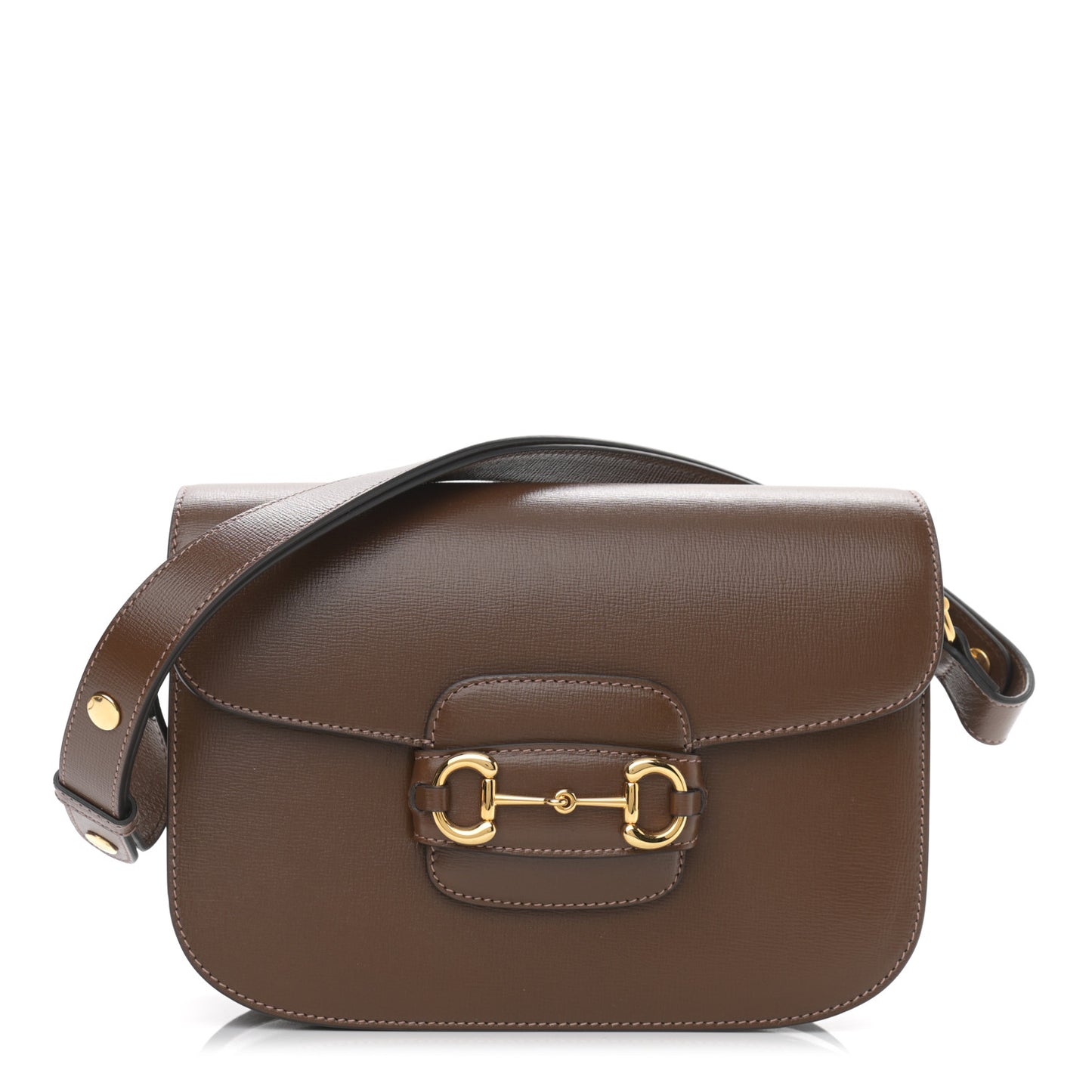 Azalea Calfskin Horsebit 1955 Shoulder Bag Brown Sugar