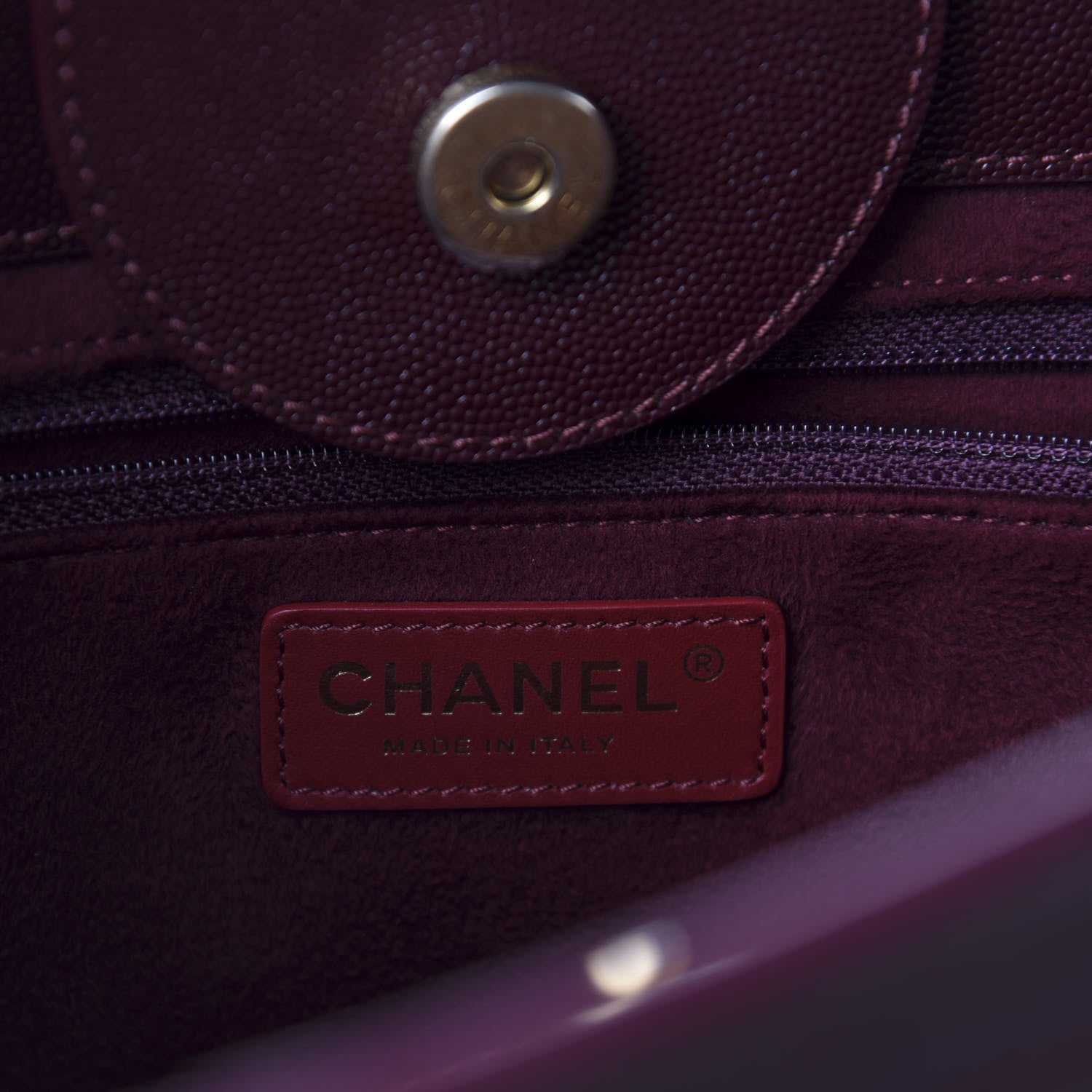 Chanel Caviar Small Studded Deauville Tote Burgundy 8 of 11
