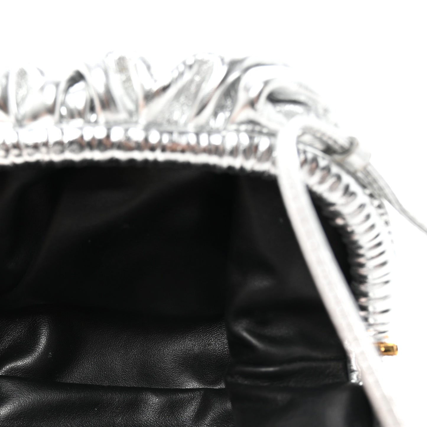 Metallic Bark Calfskin The Mini Pouch Silver