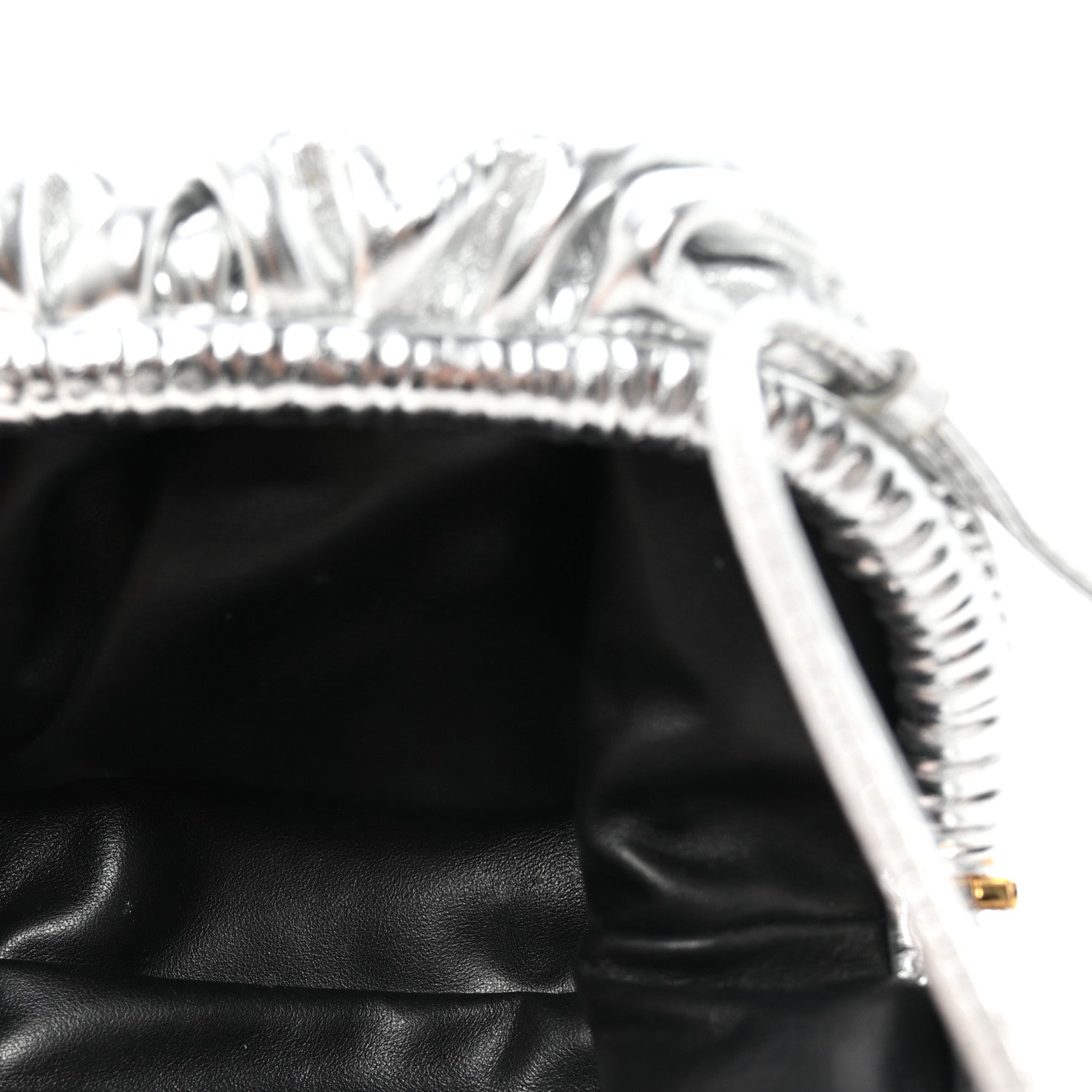 Bottega Veneta Metallic Bark Calfskin The Mini Pouch Silver 5 of 10