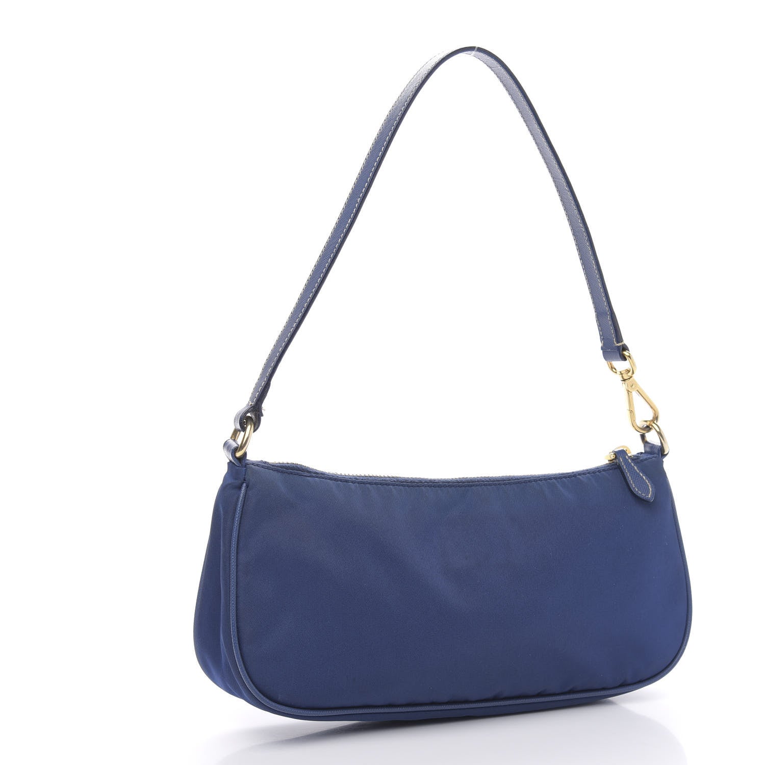 Prada Tessuto Nylon Saffiano Pochette Bag Bluette 3 of 10
