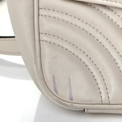Gucci Calfskin Matelasse Small GG Marmont Shoulder Bag White 8 of 9