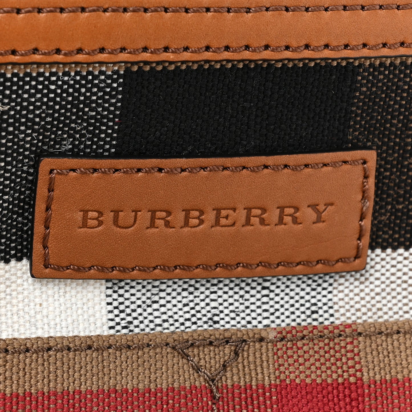 Grainy Calfskin Canvas Mega Check Medium Ashby Tassel Hobo Saddle Brown