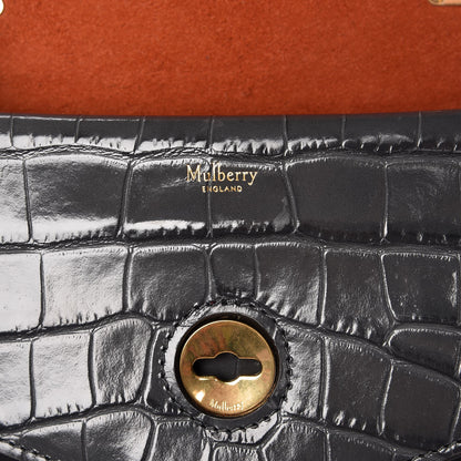 Mulberry Calfskin Crocodile Embossed Small Harlow Satchel 6 of 7