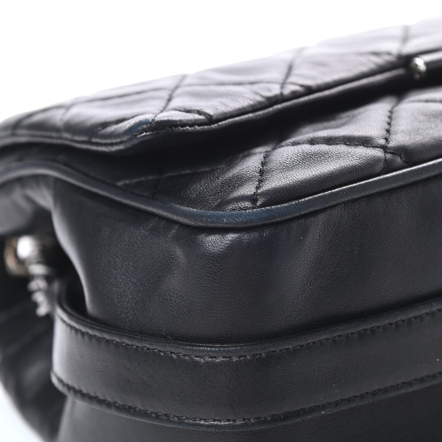 Lambskin Quilted Jumbo Icons Secret Label Flap Black