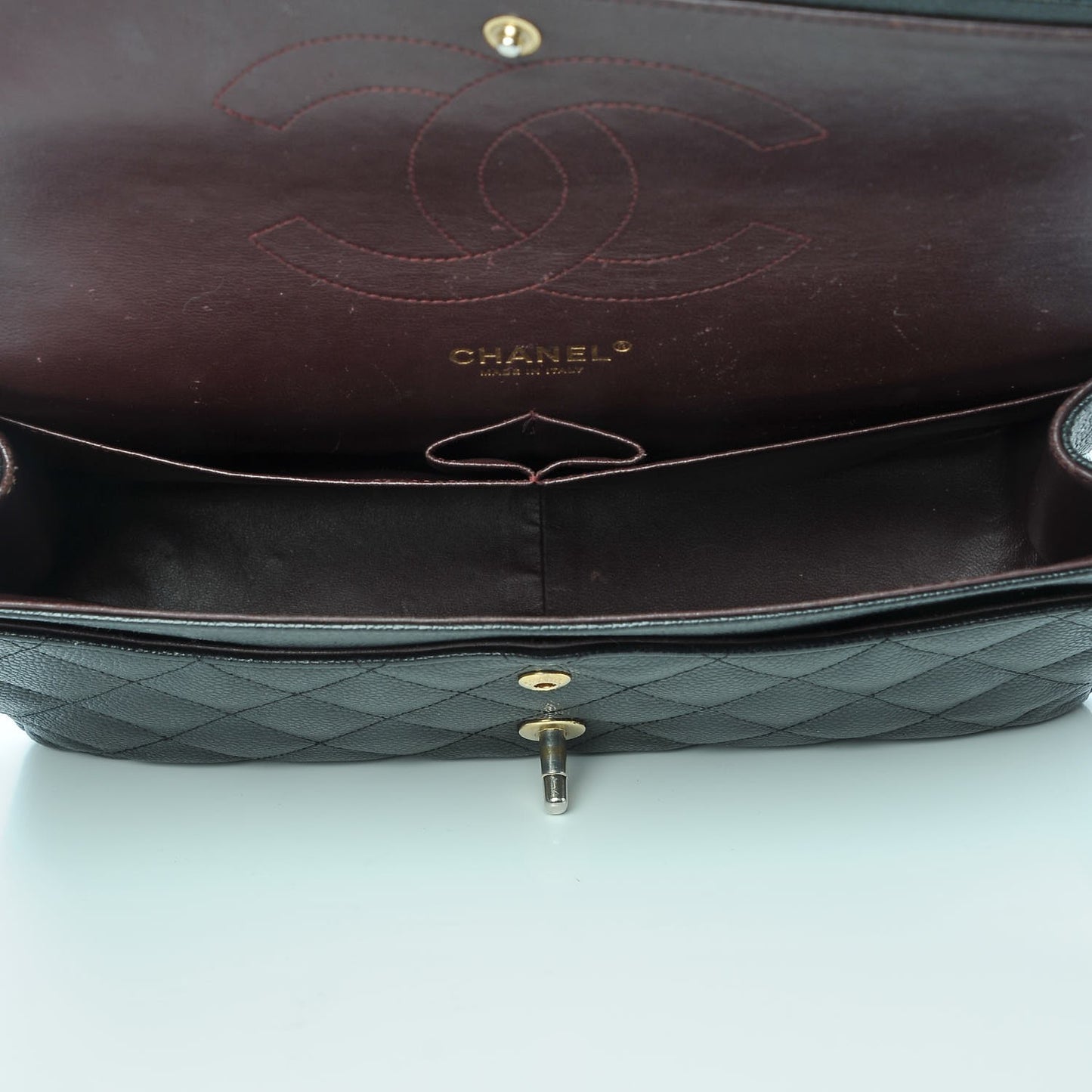 Caviar Quilted Jumbo Double Flap Black