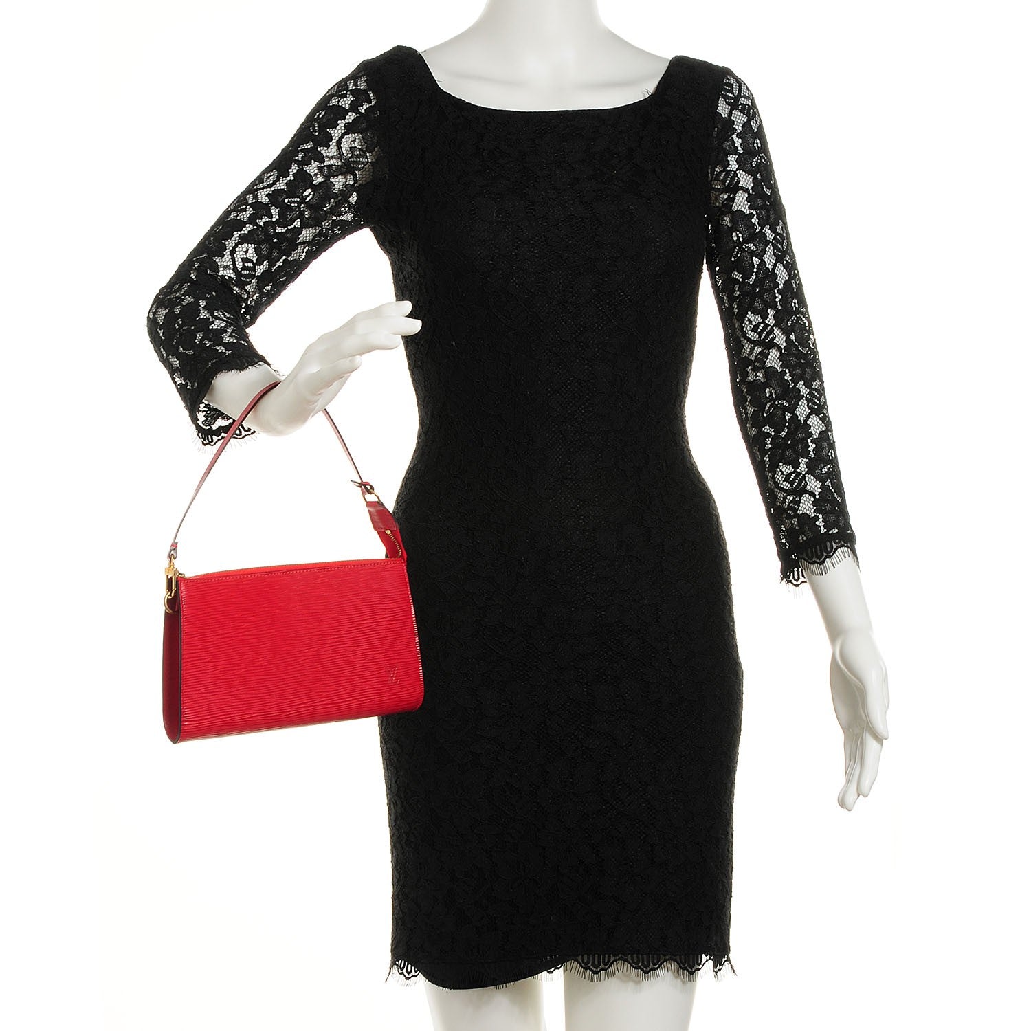 Louis Vuitton Epi Pochette Accessories 24 Castillan Red 2 of 8
