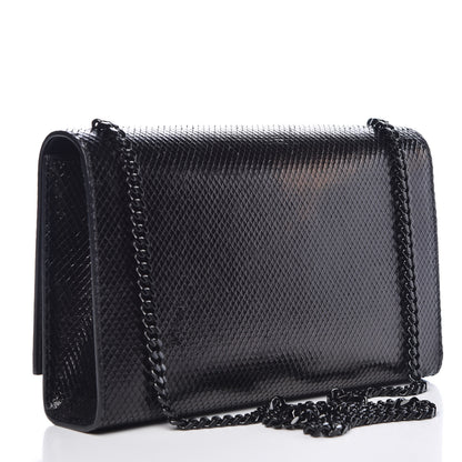 Saint Laurent Calfskin Snakeskin Effect Medium Classic Monogram Kate Satchel Black 3 of 7