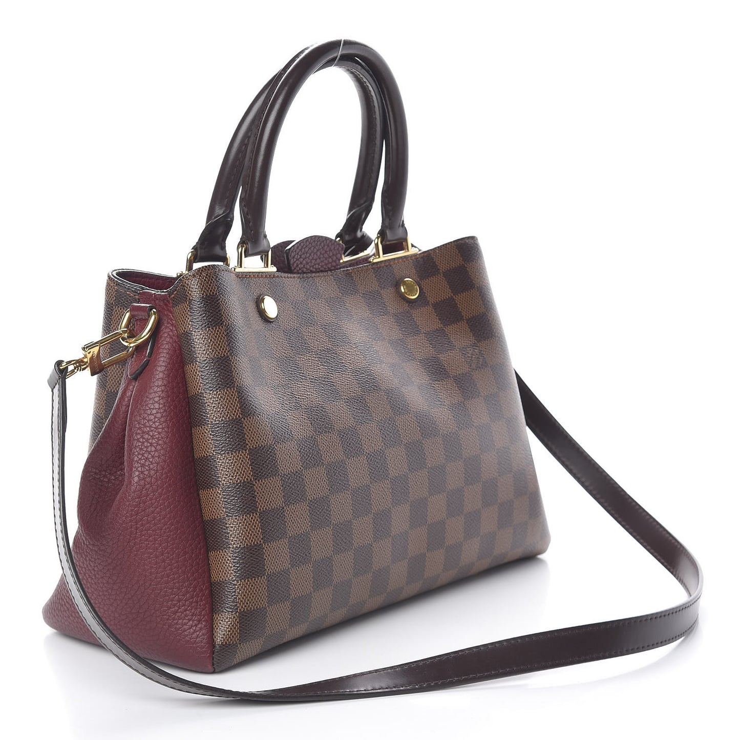 Damier Ebene Cuir Taurillon Brittany Bordeaux