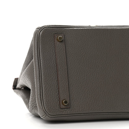 Hermes Taurillon Clemence Lizard Club Birkin 35 Etain Graphite 7 of 10