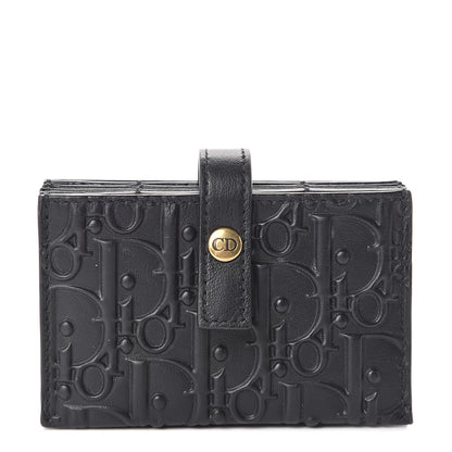 Christian Dior Calfskin Embossed Oblique Lady Dior Gusseted Card Holder Black 1 of 6