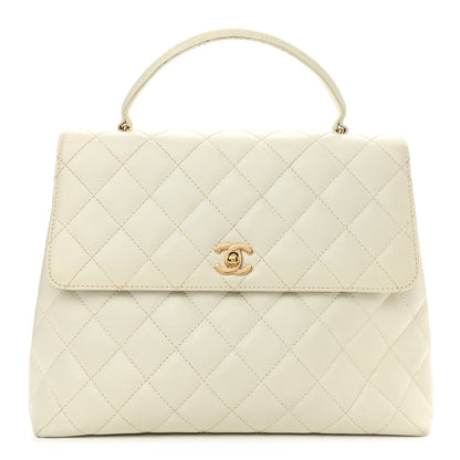 Chanel Caviar Quilted Jumbo Kelly Flap White 1 of 12