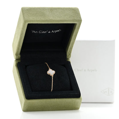 Van Cleef & Arpels 18K Yellow Gold Mother of Pearl Sweet Alhambra Bracelet 5 of 5