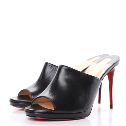 Christian Louboutin Shiny Nappa Pigamule 100 Slide Sandals 38 Black 3 of 9