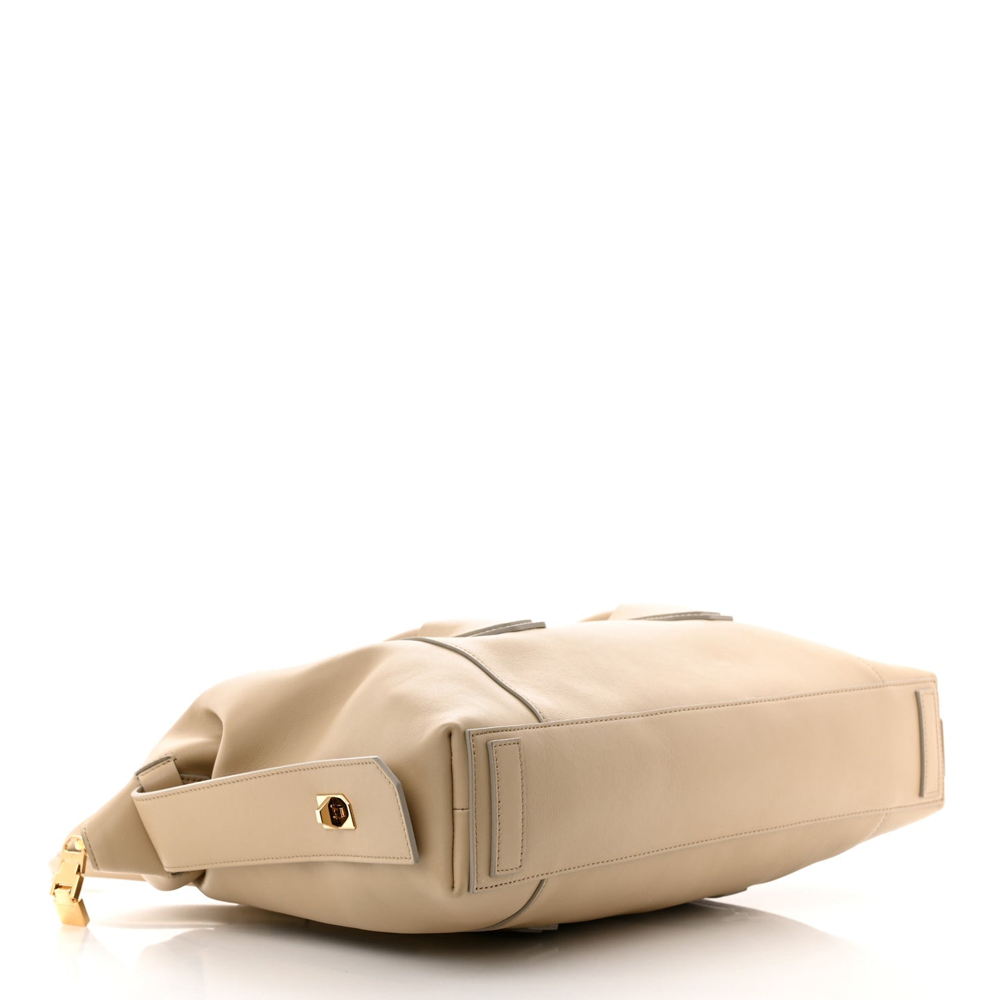 Smooth Calfskin Medium Antigona Lock Duffle Bag Beige