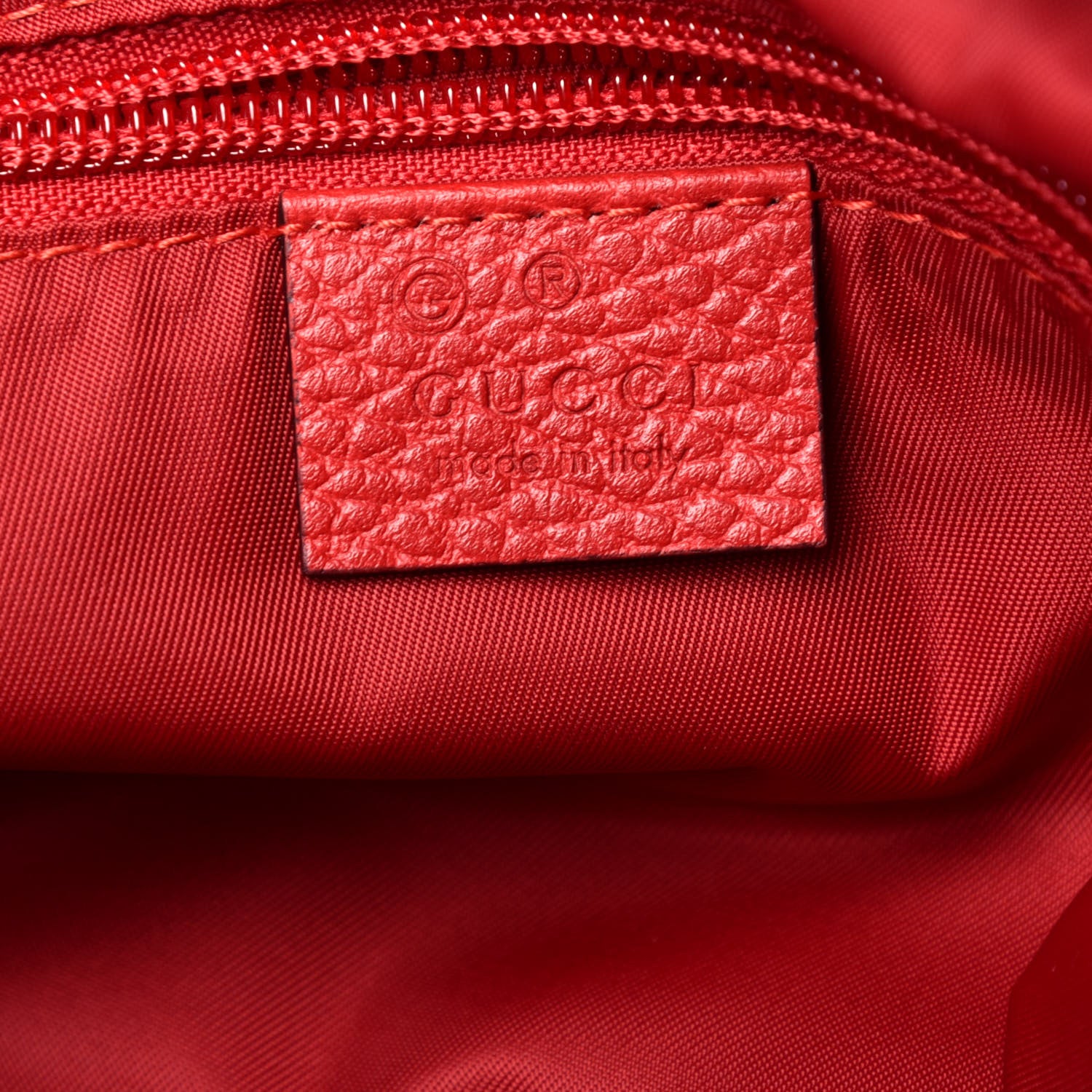 Gucci Nylon Monogram Dollar Calfskin Flat Messenger Bag Vibrant Red 6 of 9