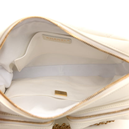 Chanel Calfskin Quilted Large Camera Case White 5 of 11