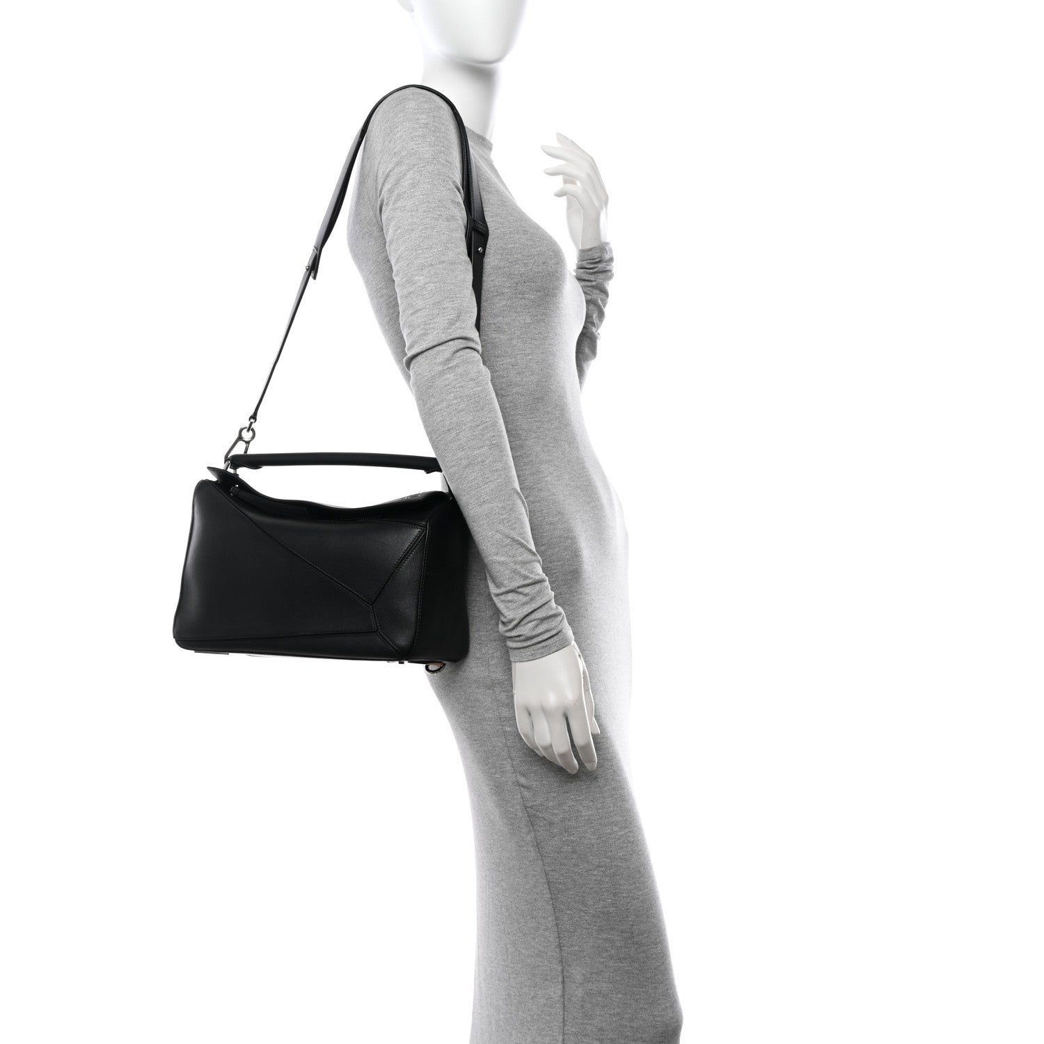 Loewe Calfskin Medium Puzzle Bag Black 2 of 13